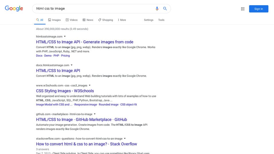Screenshot of google.com