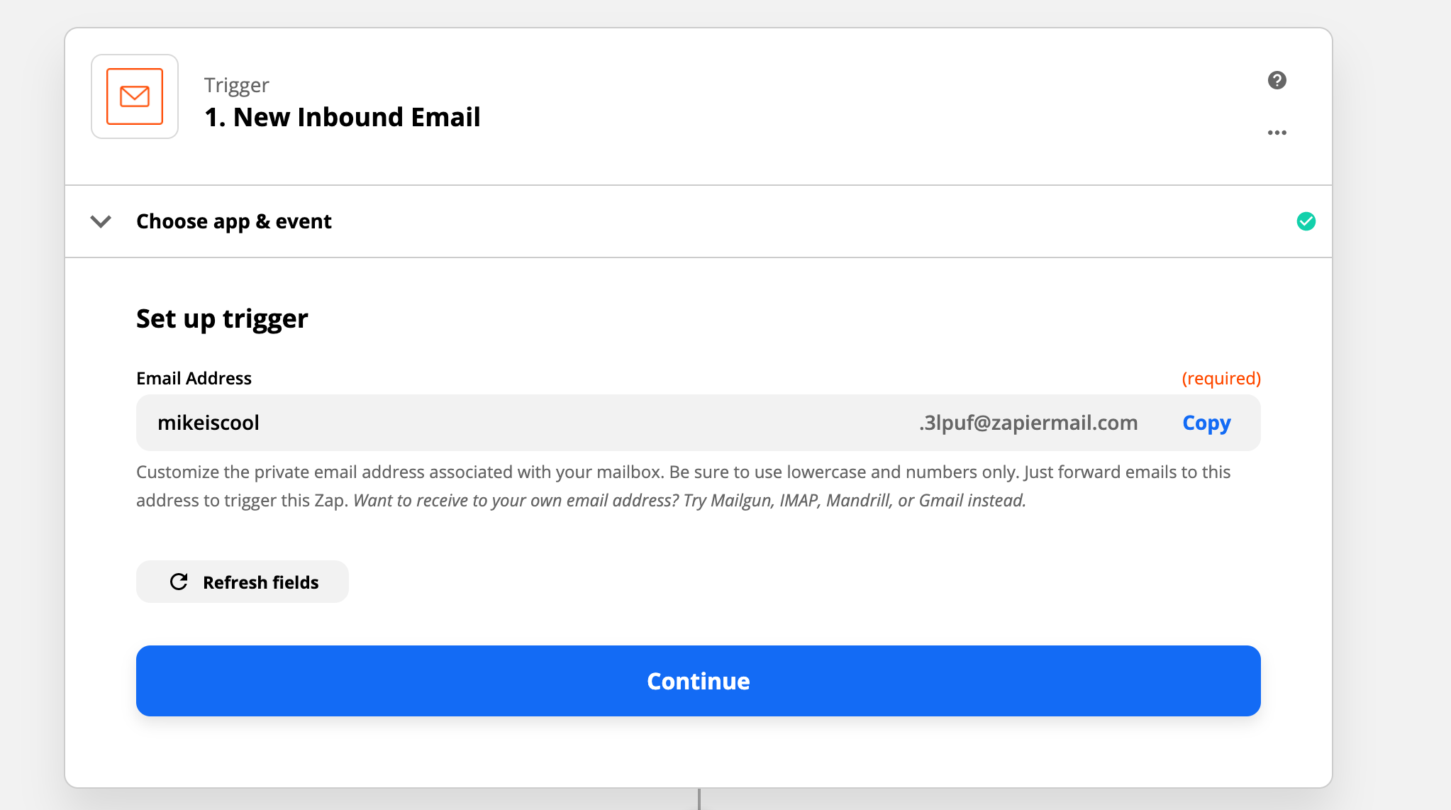 Set up the email trigger